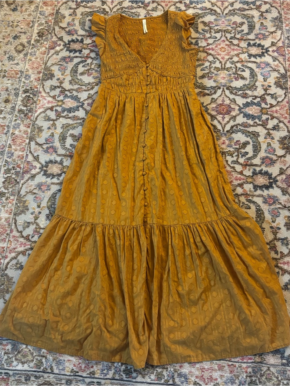 Anthropologie Peregrine Smocked Midi Dress